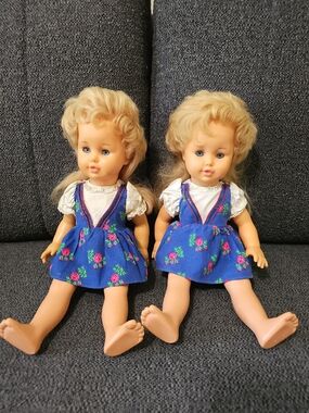 Vintage 1965 Schildkröt German Dolls - Set of 2 Matching 38cm 15 Inches